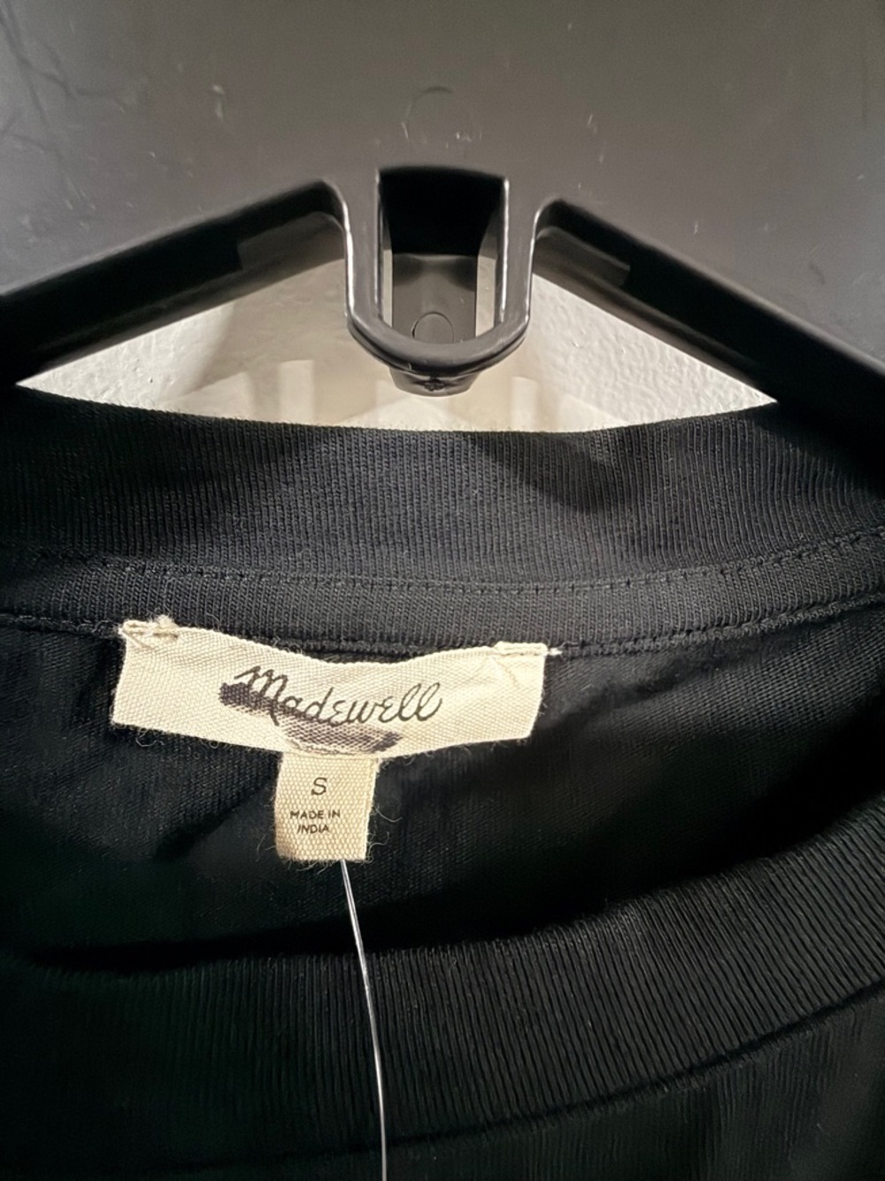 Madewell Black Puff Sleeve Tee Size S Cotton Crewneck Easy Fit Chic Minimalist - Picture 8 of 11